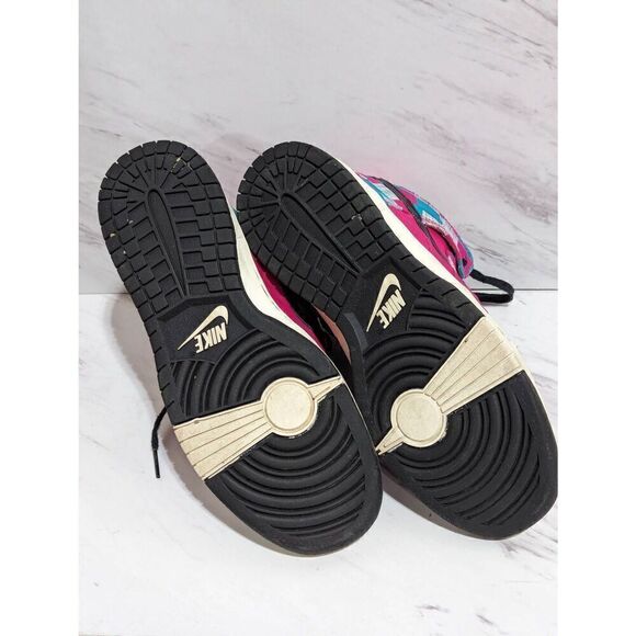 NikeiD Women's Custom Hot Pink Patchwork Fabric Hi Top Sneaker Shoes Size 6.5 - Picture 4 of 8